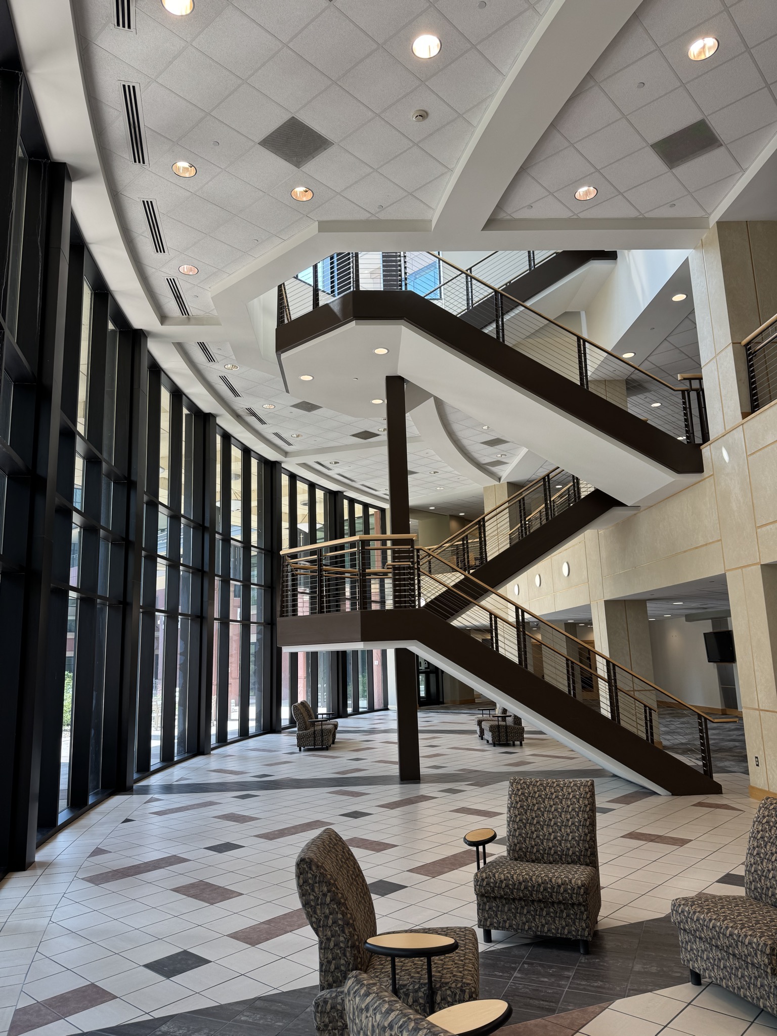 Commercial property interior maintained for active use