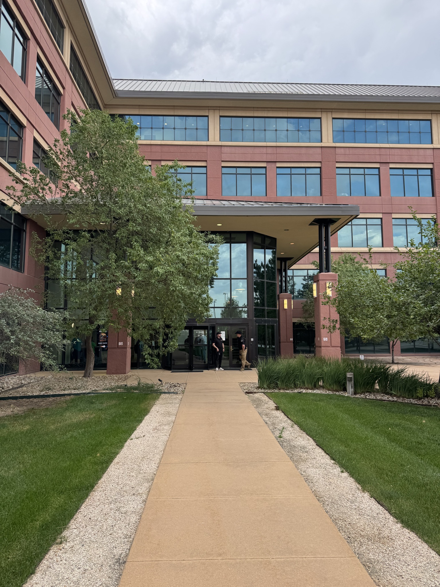 Entrance to a multi-story commercial campus building